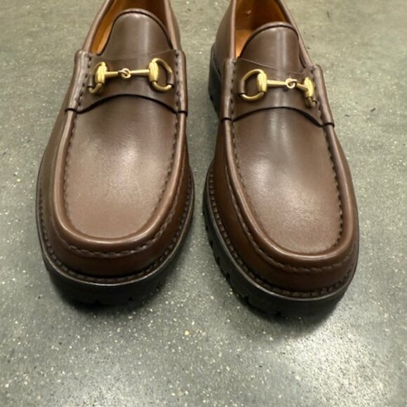 GUCCI ladies leather Loafers Mandala Goat Brown sugar, size 7 - Picture 2 of 6